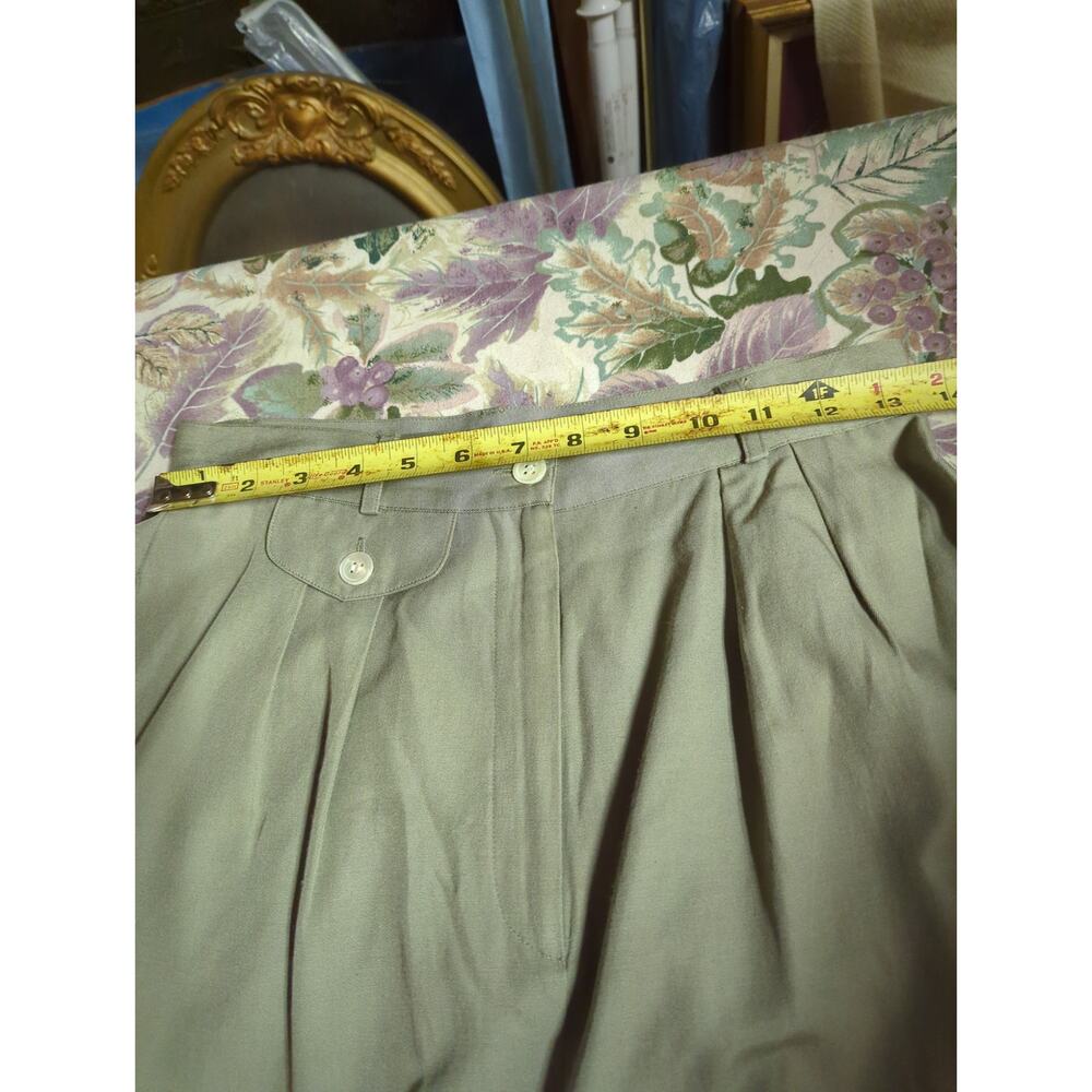 Talbots Vintage Silk Blend Sage Green Pleated Maxi Skirt Size 8 Minimalist Glam - Picture 7 of 10